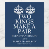 Twee koningen maken een paardenweddenschap wijn etiket (Enkel label)