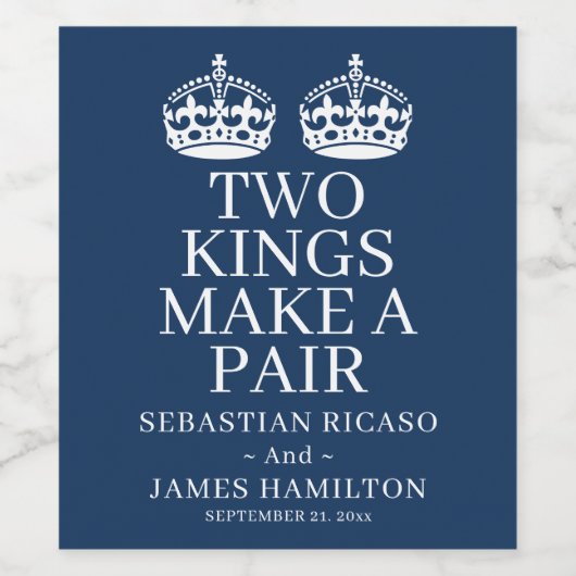 Twee koningen maken een paardenweddenschap wijn etiket (Enkel label)