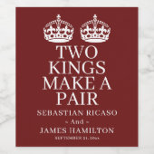 Twee koningen maken een paardenweddenschap wijn etiket (Enkel label)