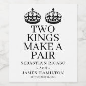 Twee koningen maken een paardenweddenschap wijn etiket (Enkel label)