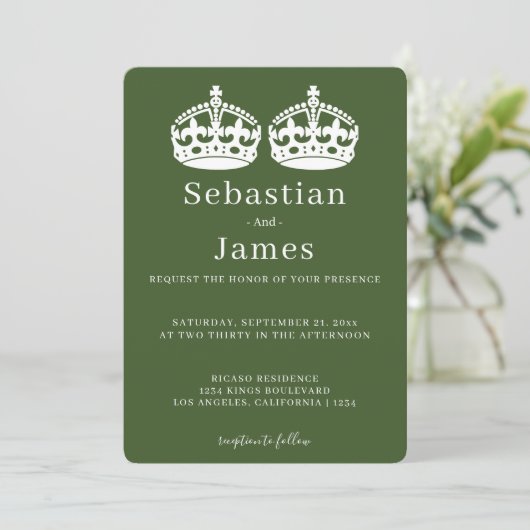 Twee koningen maken een parse kroonkroon met een g (Staand voorkant)