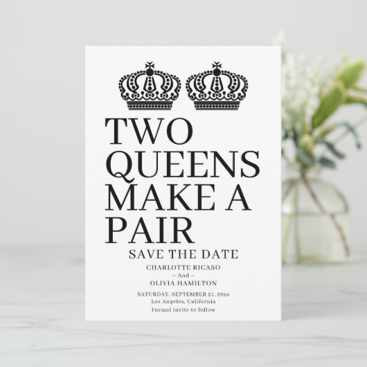 Twee koninginnen maken een homo-lesbiennes aankondiging (Staand voorkant)