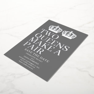 Twee koninginnen maken een homo-lesbiennes folie uitnodiging