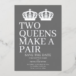 Twee koninginnen maken een homo-lesbiennes folie uitnodiging