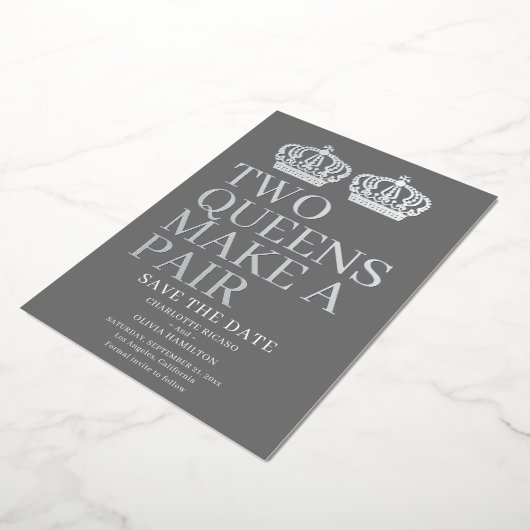 Twee koninginnen maken een homo-lesbiennes folie uitnodiging (Gedraaid)