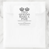 Twee koninginnen maken een homo-lesbiennes vierkante sticker (Tas)