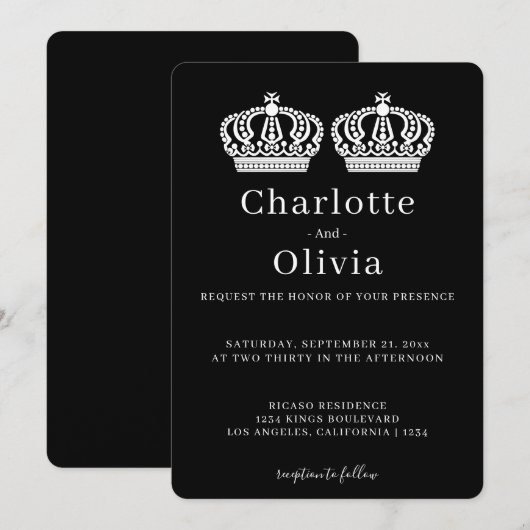 Twee koninginnen maken een paarse kroongewas met e (Voorkant / Achterkant)