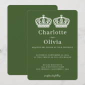 Twee koninginnen maken een paarse kroongewas met e (Voorkant / Achterkant)