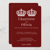 Twee koninginnen maken een paarse kroongewas met e (Voorkant / Achterkant)