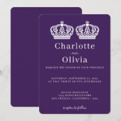 Twee koninginnen maken een paarse kroongewas met e (Voorkant / Achterkant)