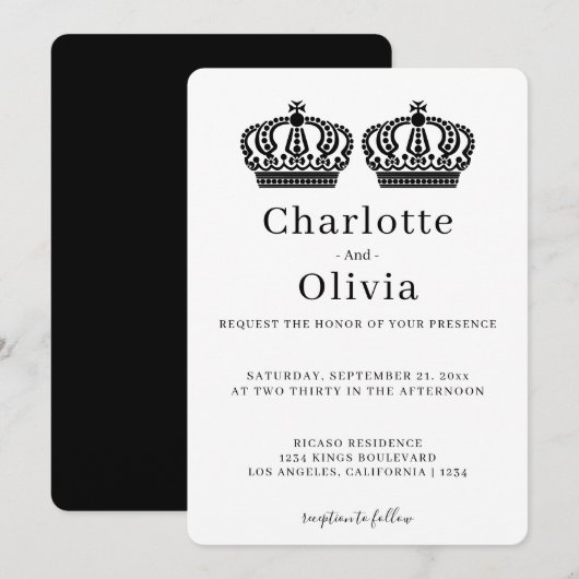 Twee koninginnen maken een paarse kroongewas met e (Voorkant / Achterkant)