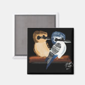 Twee Kookaburra-magneet Magneet (Voorkant / Achterkant)