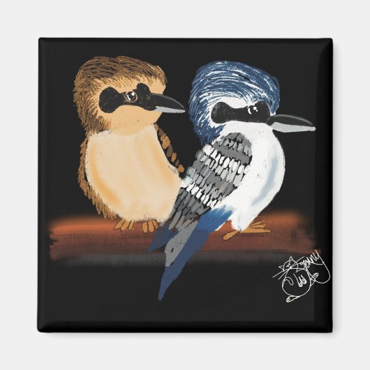 Twee Kookaburra-magneet Magneet (Voorkant)