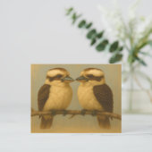 Twee Kookaburras Briefkaart Australian Bird Art Pr (Staand voorkant)