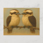 Twee Kookaburras Briefkaart Australian Bird Art Pr (Voorkant)