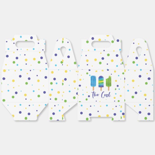 Twee kool 2e verjaardag blauw groen bedankdoosjes (Ongevouwen)