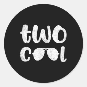 Twee kool 2e verjaardag cadeau 2 jaar oude jongen  ronde sticker