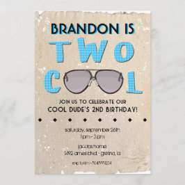 Twee kool 2e verjaardag uitnodigingen