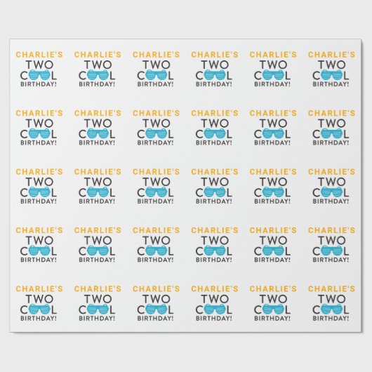 Twee kool, aangepast, tweede verjaardag, verlooppa cadeaupapier (Vlak)