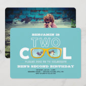 Twee kool Birthday-fotouitnodiging Kaart (Voorkant / Achterkant)