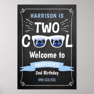 Twee kool-bordjes voor tweede verjaardag poster