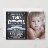 Twee kool-boys-alkbordfoto 2e verjaardag kaart (Voorkant)