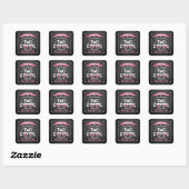 Twee kool Girls Chalkboard 2e verjaardag Favor Vierkante Sticker (Vel)