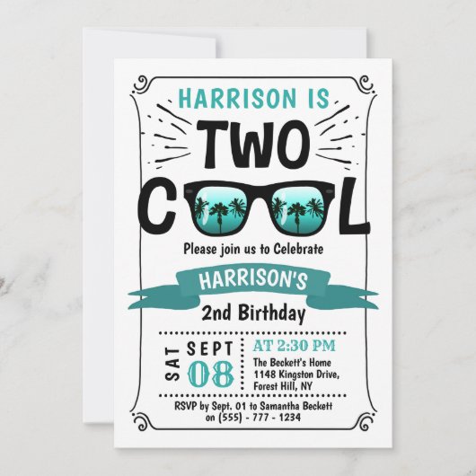 Twee kool jongens 2e verjaardag kaart (Voorkant)