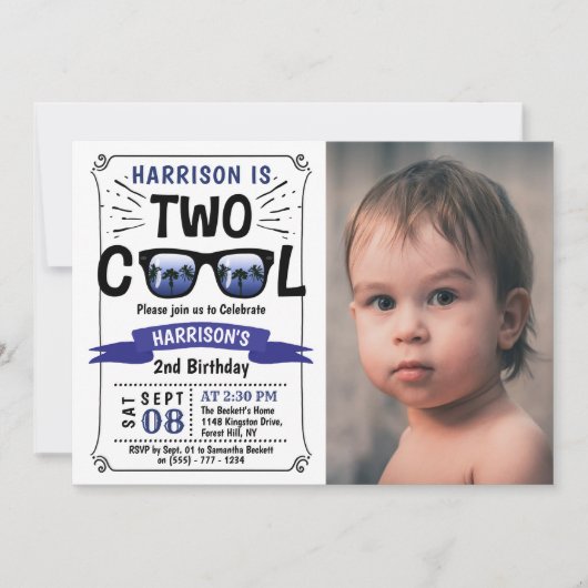 Twee kool jongens Foto 2e verjaardag Uitnodigingen (Voorkant)