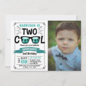 Twee kool jongens Foto 2e verjaardag Uitnodigingen (Voorkant)