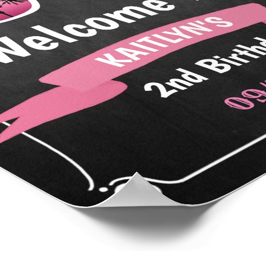 Twee kool-kalkboard op tweede verjaardag poster (Hoek)