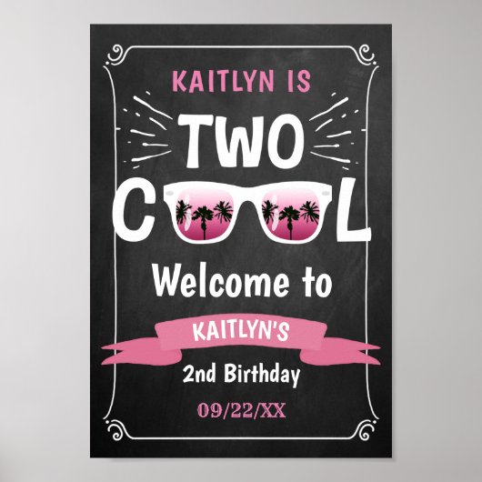 Twee kool-kalkboard op tweede verjaardag poster (Voorkant)