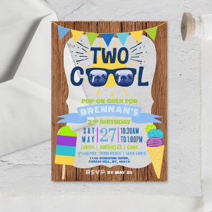 Twee kool Summer Vibes 2e verjaardag Acryl Uitnodigingen