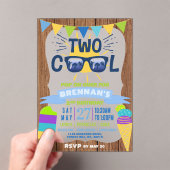 Twee kool Summer Vibes 2e verjaardag Acryl Uitnodigingen (Insitu (Draagbaar))