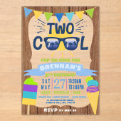 Twee kool Summer Vibes 2e verjaardag Acryl Uitnodigingen (Voorkant)