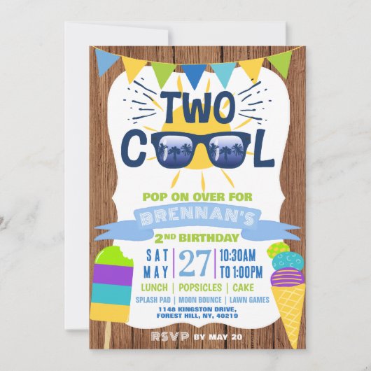 Twee kool Summer Vibes 2e verjaardag Kaart (Voorkant)