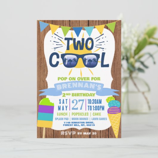 Twee kool Summer Vibes 2e verjaardag Kaart (Staand voorkant)