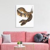 Twee kopende Koninklijke Python of Ball Python - P Canvas Afdruk (Insitu (Woonkamer))