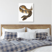 Twee kopende Koninklijke Python of Ball Python - P Canvas Afdruk (Insitu (Slaapkamer))