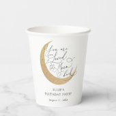 Twee kopjes van het Moon Birthday Paper Papieren Bekers (Achterkant)