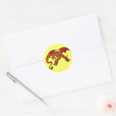 Twee koppen oranje draak sticker (Envelop)