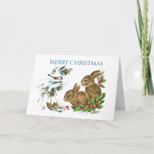 Twee kotsen kerst feestdagen kaart (Voorkant)