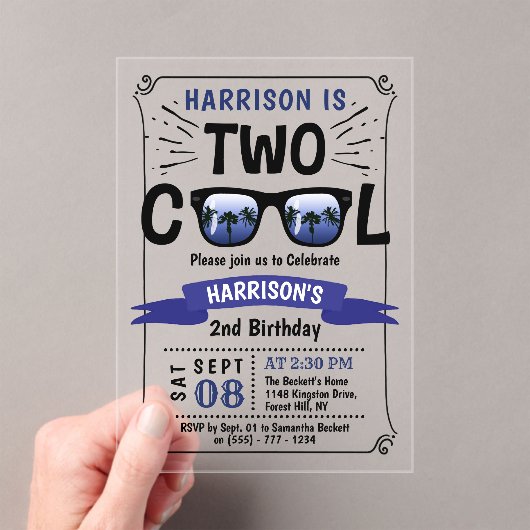 Twee koudebogen, tweede verjaardag acryl uitnodigingen (Insitu (Draagbaar))