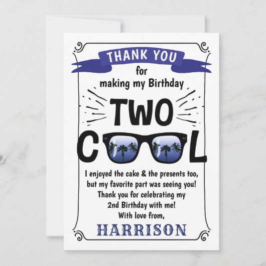 Twee koudebogen, tweede verjaardag bedankkaart (Voorkant)