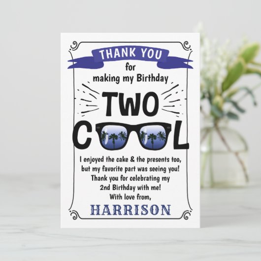 Twee koudebogen, tweede verjaardag bedankkaart (Staand voorkant)