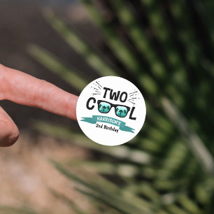 Twee koudebogen, tweede verjaardag ronde sticker