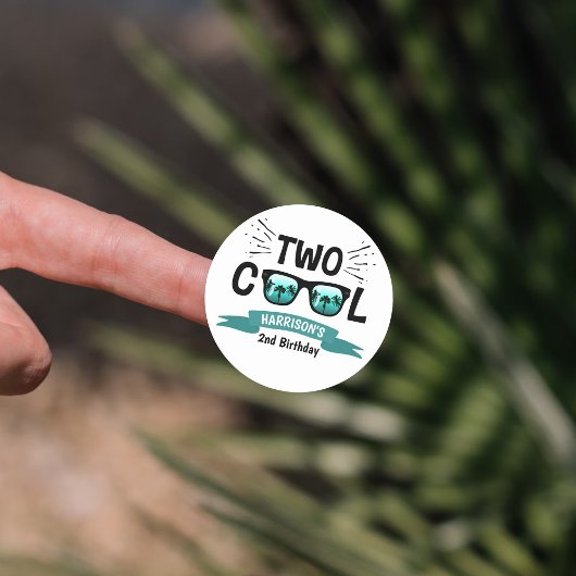 Twee koudebogen, tweede verjaardag ronde sticker