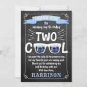 Twee koudekartonnen jongens van twee jaar bedankkaart (Voorkant)