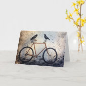 Twee kraaien op een  fietsbriefje kaart (Gele Bloem)