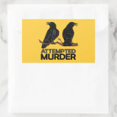 Twee Kraaien = Poging tot moord Rechthoekige Sticker (Tas)